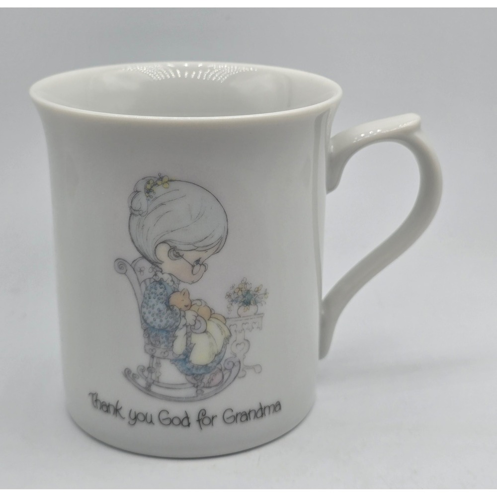 Vintage Precious Moments Thank You God For Grandma Mug 1984 Enesco Japan White